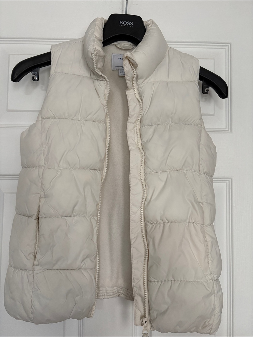 Old Navy Cream Quilted Puffer Vest - Kids Sleeveless Jacket